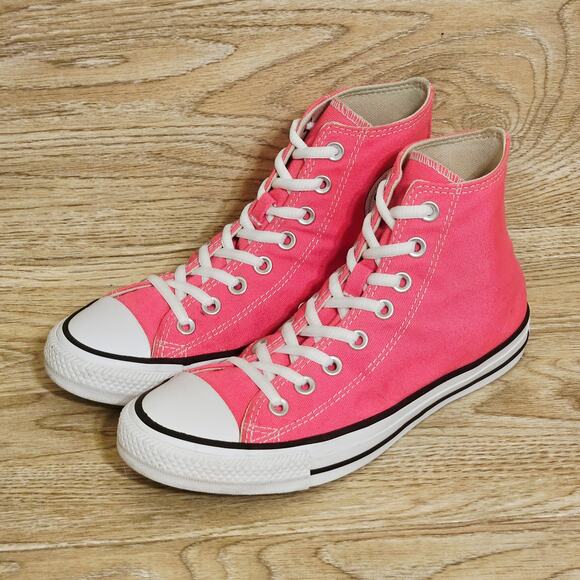 Converse Shoes - Converse All-Star Chuck Taylor Hot Pink Hi-Top Sneakers Size Womens 8.5 Mens 6.5